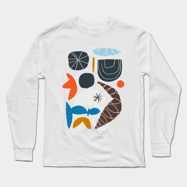 Happy Shapes Long Sleeve T-Shirt by fossdesign